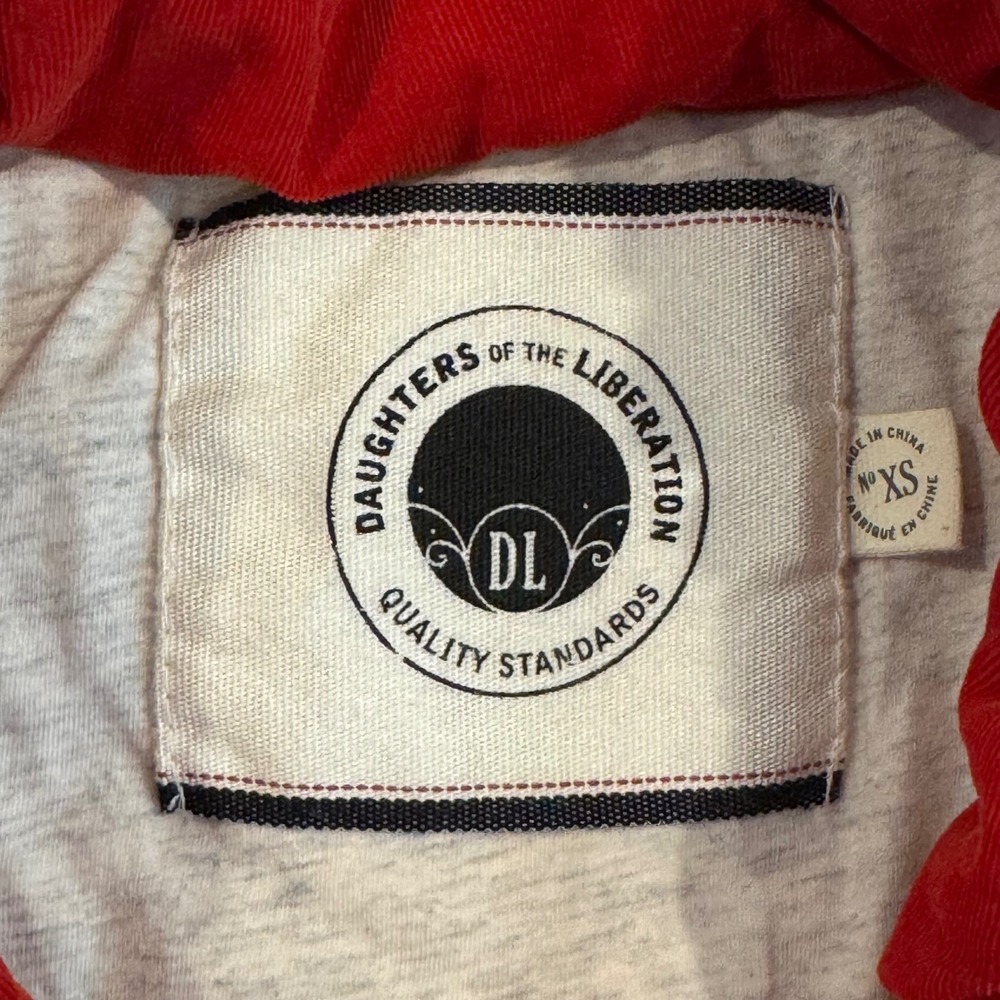 Daughters of the Liberation XS Red‎ Corduroy Quilted Shawl Collar Puffer Vest - Picture 8 of 10
